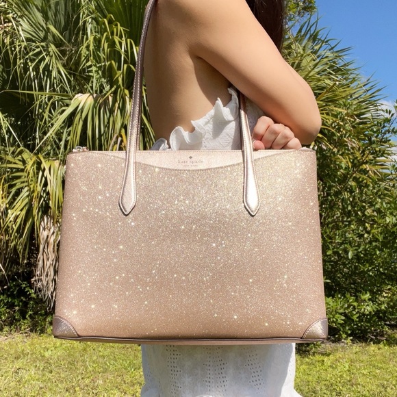 Kate Spade Top Zip Tote Shoulder Bag Glitter - Picture 8 of 8
